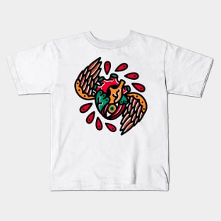 Traditional Heart and Wings All Seeing Eye Tattoo Piece Kids T-Shirt